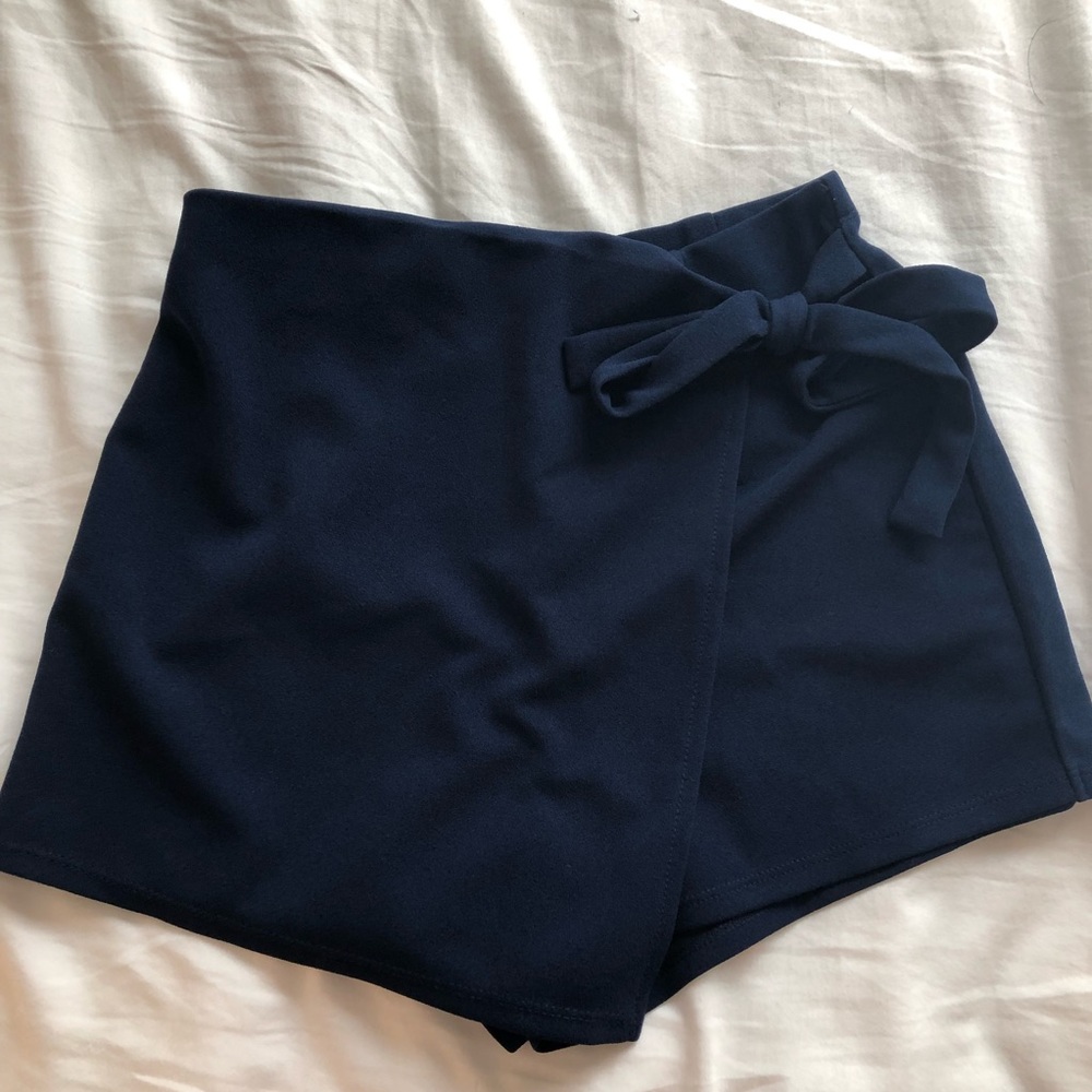 Navy Blue Shorts with Skirt Layer